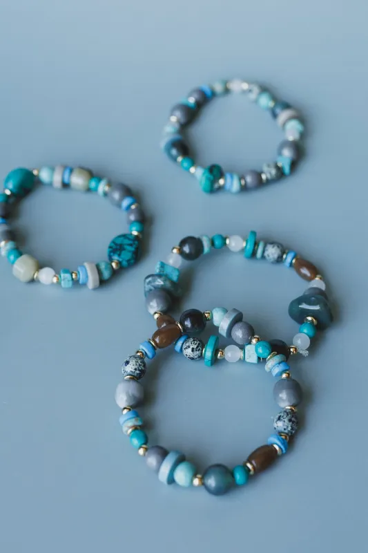 Nika Bracelet Set - Blue Multi sold by Three Bird Nest