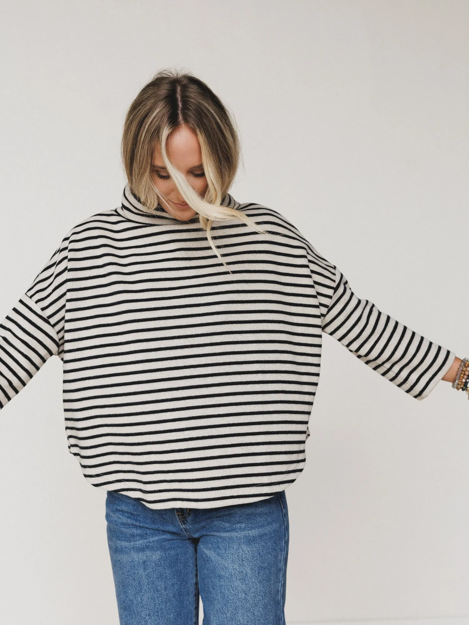 Brunch Club Striped Top - Taupe Multi sold by Three Bird Nest product image thumbnail 5