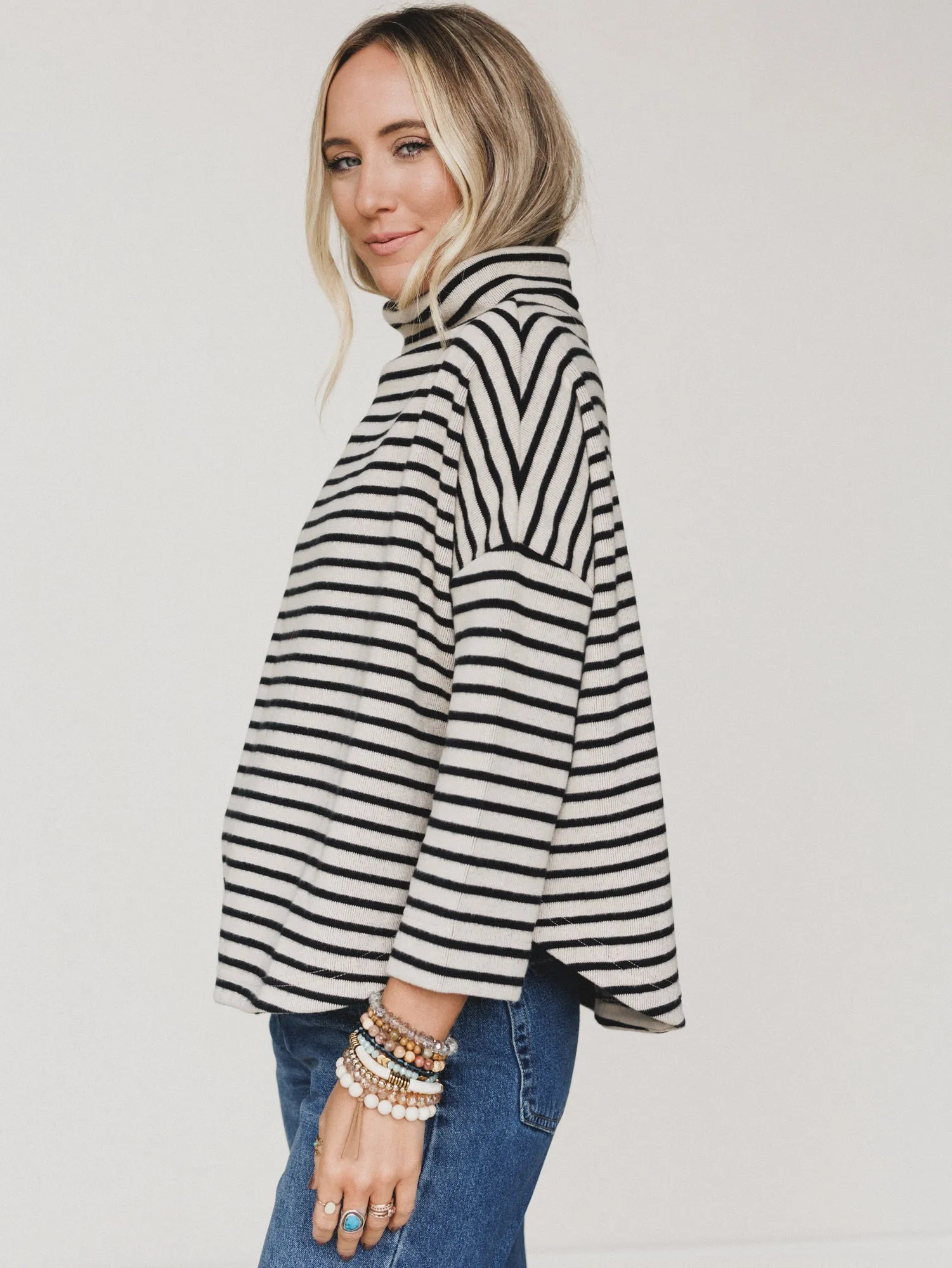 Brunch Club Striped Top - Taupe Multi sold by Three Bird Nest product image thumbnail 2