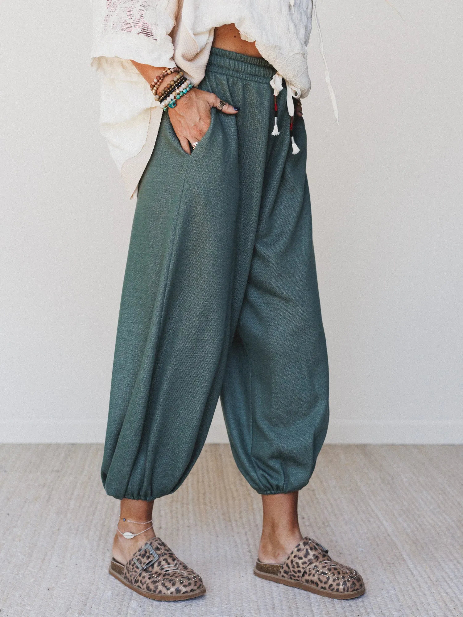 The Nest Laid Back Love Jogger Pants - Two Tone Olive sold by Three Bird Nest product image thumbnail 4
