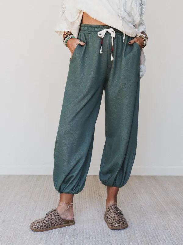 The Nest Laid Back Love Jogger Pants - Two Tone Olive sold by Three Bird Nest