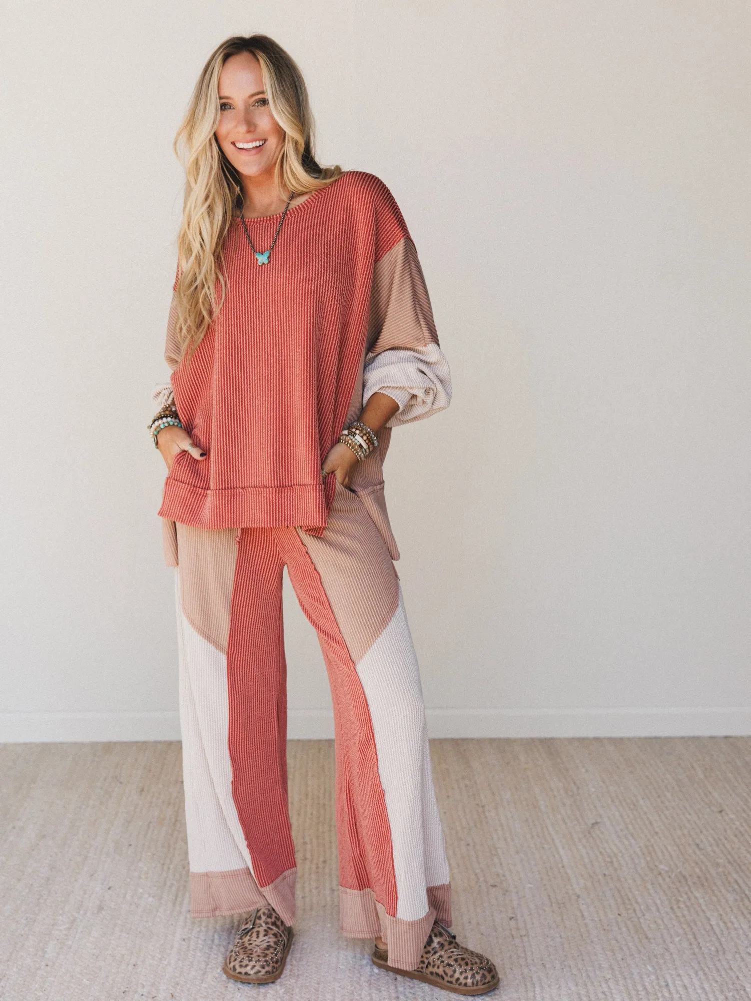 Made to Love Color Block Pants - Mauve sold by Three Bird Nest product image thumbnail 4