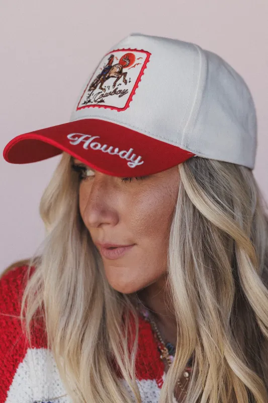 Howdy Cowboy Two Tone Hat - Red sold by Three Bird Nest