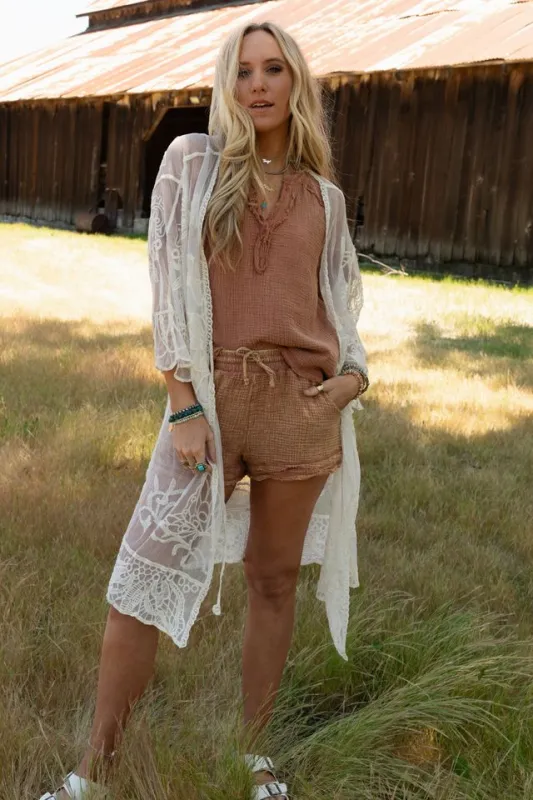 Butterfly Beach Kimono - Ivory sold by Three Bird Nest