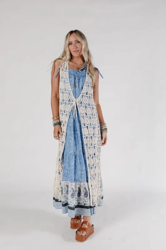 Crawford Crochet Duster - Beige sold by Three Bird Nest