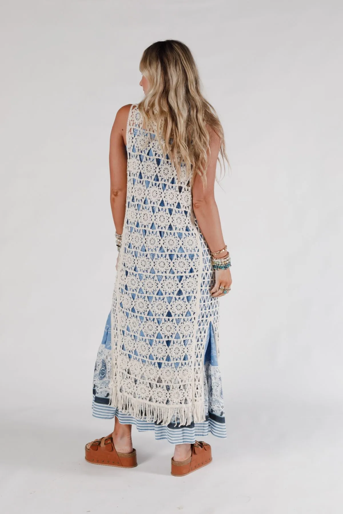 Crawford Crochet Duster - Beige sold by Three Bird Nest product image thumbnail 3