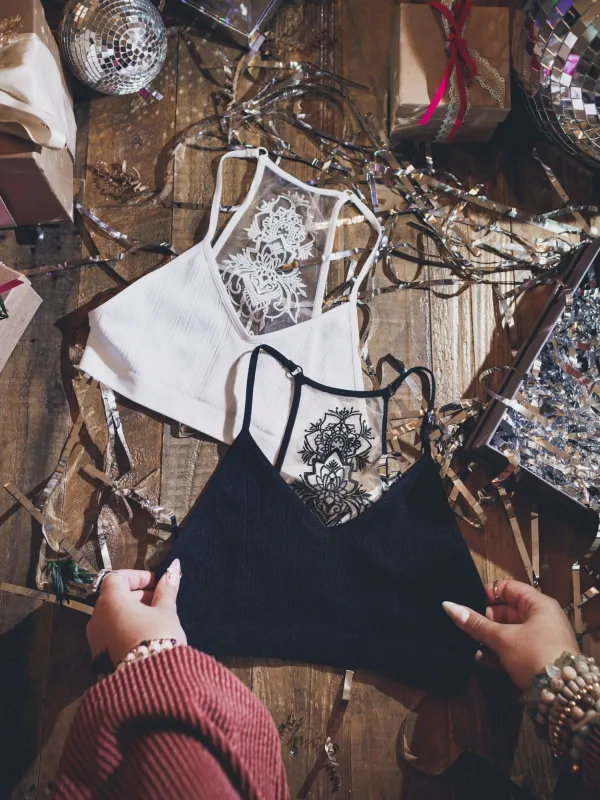 Get Inked 2 Piece Bralette Bundle - White sold by Three Bird Nest