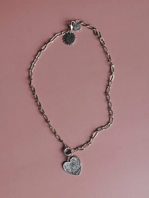 Lush Heart Necklace - Silver sold by Three Bird Nest