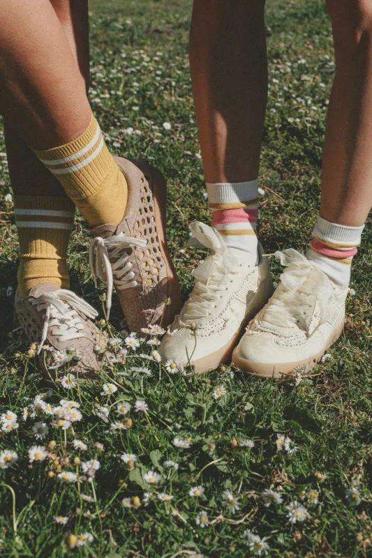 Retro Summer Crew Socks - Pink sold by Three Bird Nest