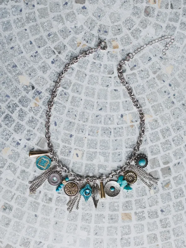 Lost In You Charm Necklace - Turquoise sold by Three Bird Nest