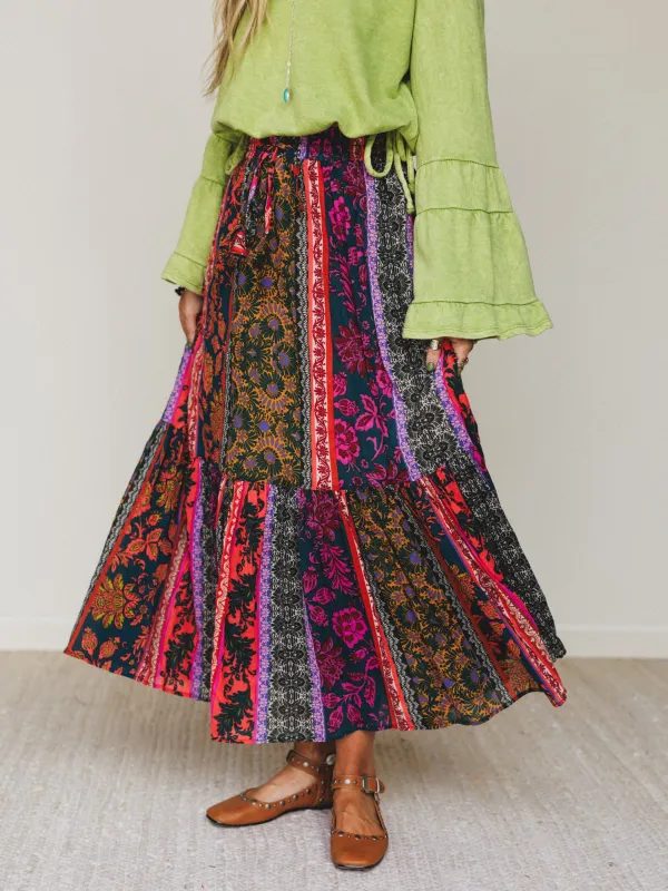 Wishwoven Maxi Skirt - Navy sold by Three Bird Nest