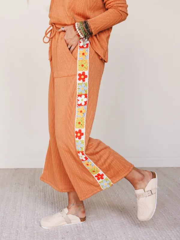 The Nest Midday Light Wide Leg Pant - Rust sold by Three Bird Nest
