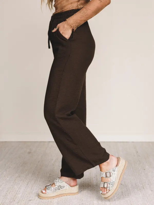 Easy Flow Wide Leg Pant - Brown sold by Three Bird Nest