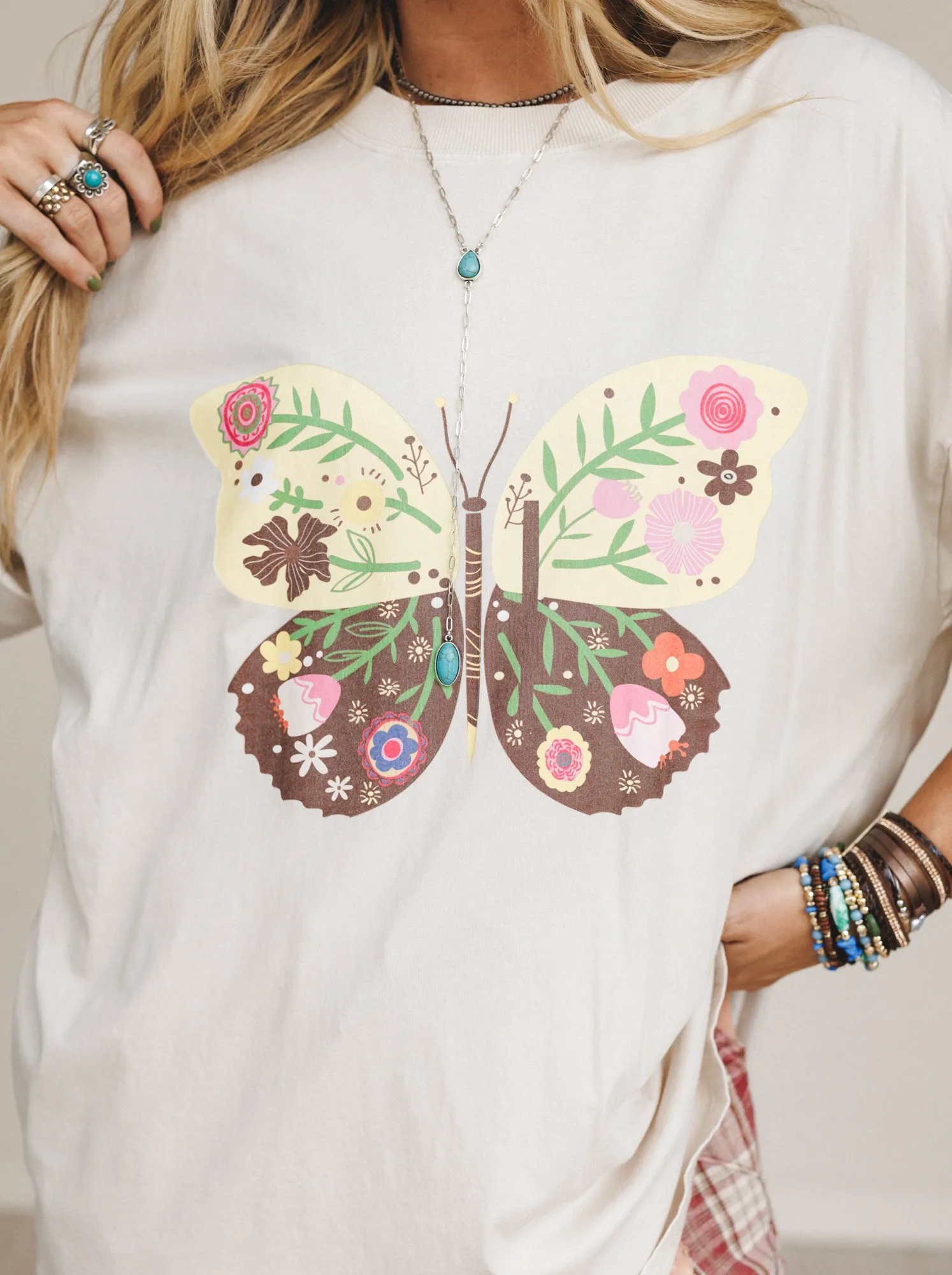 Winged Bloom Top - Beige sold by Three Bird Nest product image thumbnail 5