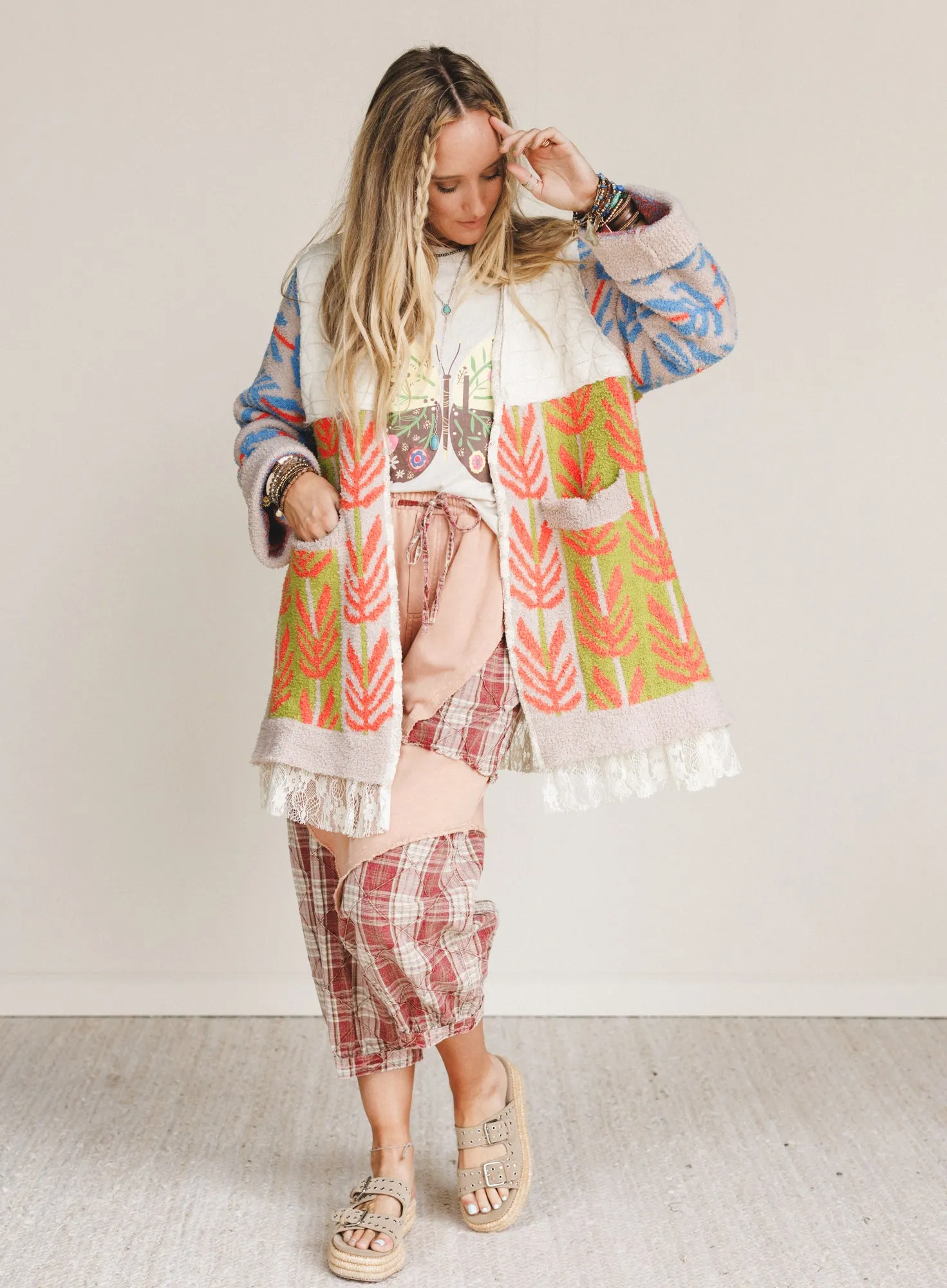 Winged Bloom Top - Beige sold by Three Bird Nest product image thumbnail 3