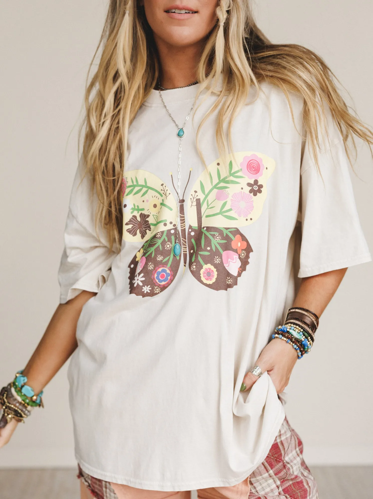 Winged Bloom Top - Beige sold by Three Bird Nest product image thumbnail 2