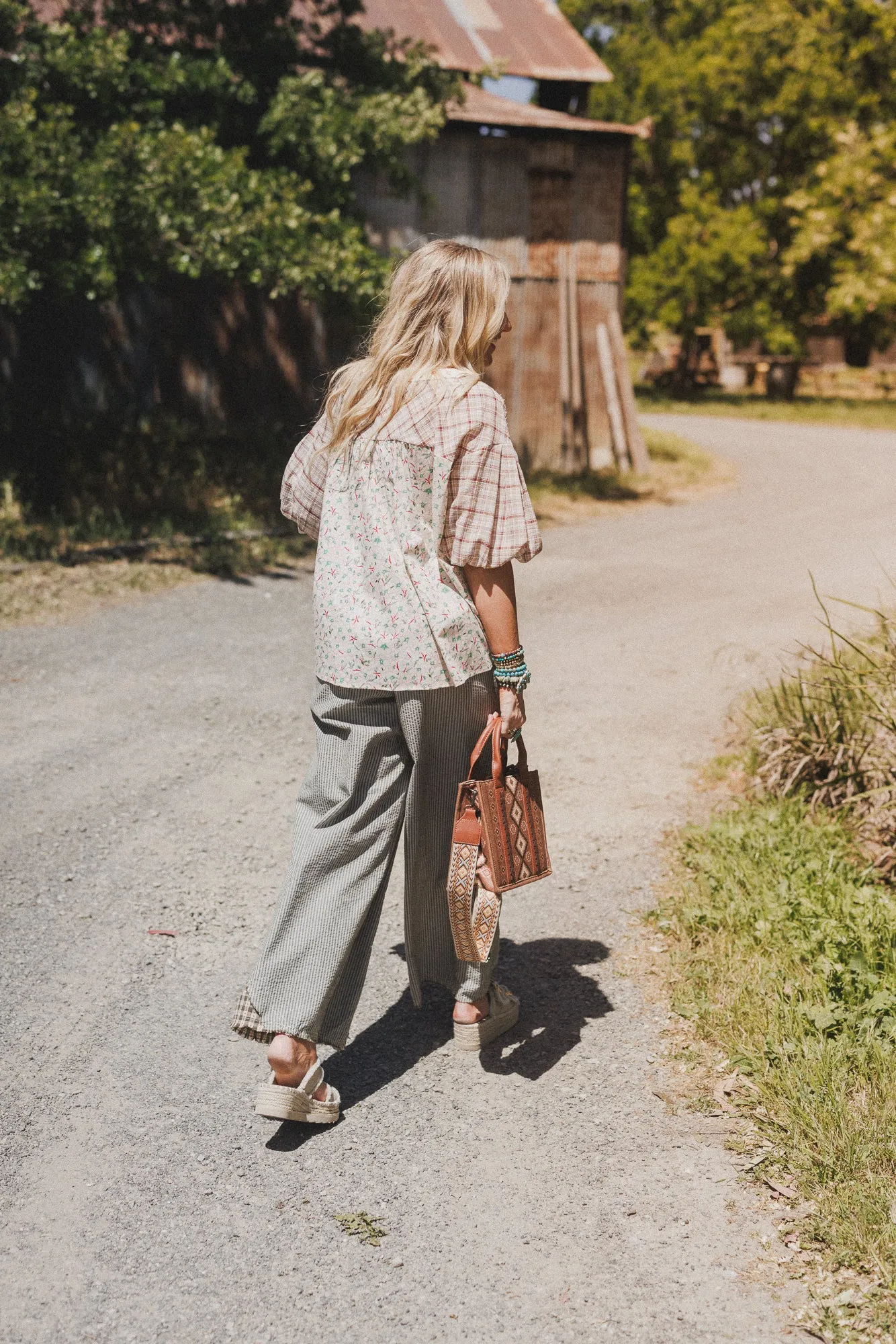 Wild Chamomile Bubble Sleeve Top - Natural sold by Three Bird Nest product image thumbnail 5
