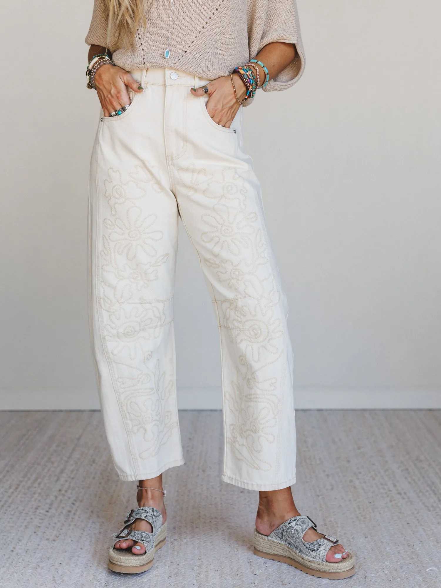 Groove Bloom Pants - Beige sold by Three Bird Nest