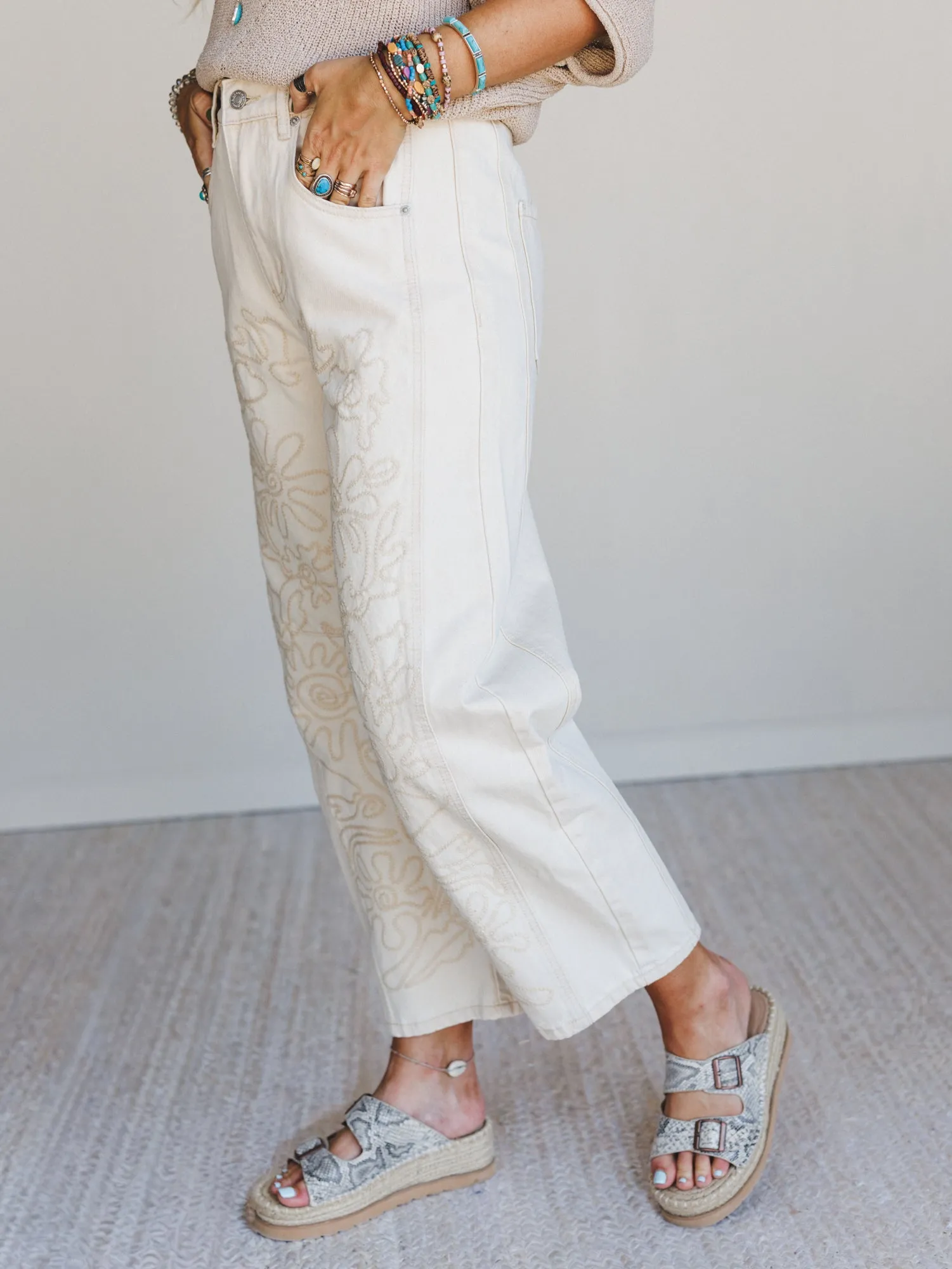 Groove Bloom Pants - Beige sold by Three Bird Nest product image thumbnail 3