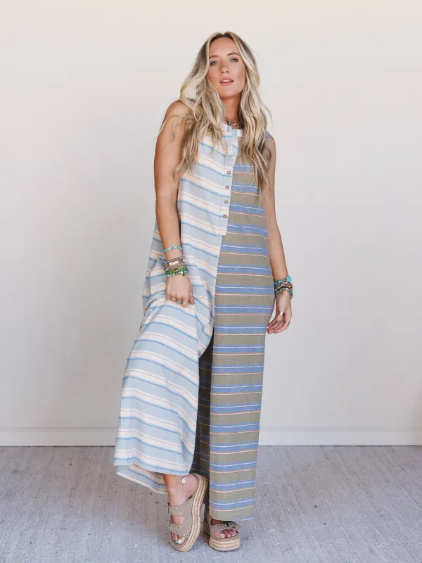 The Nest Cruise Lines Jumpsuit - Blue Olive sold by Three Bird Nest