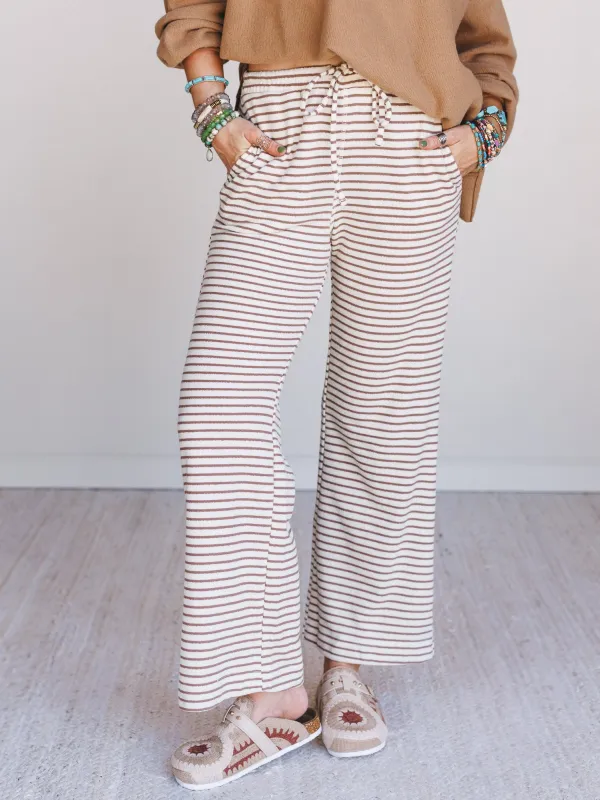 Smooth Sailing Striped Pants - Brown sold by Three Bird Nest