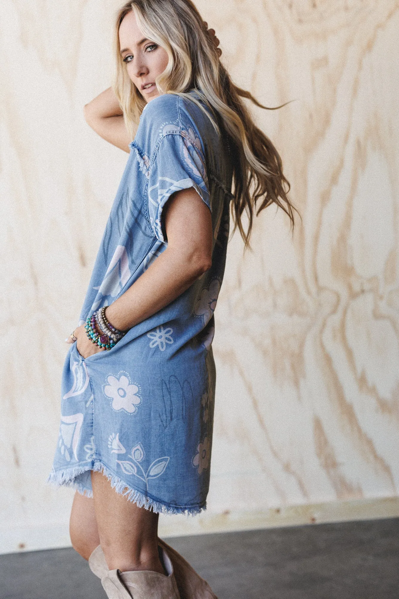The Blues Denim Dress - Light Denim sold by Three Bird Nest product image thumbnail 4