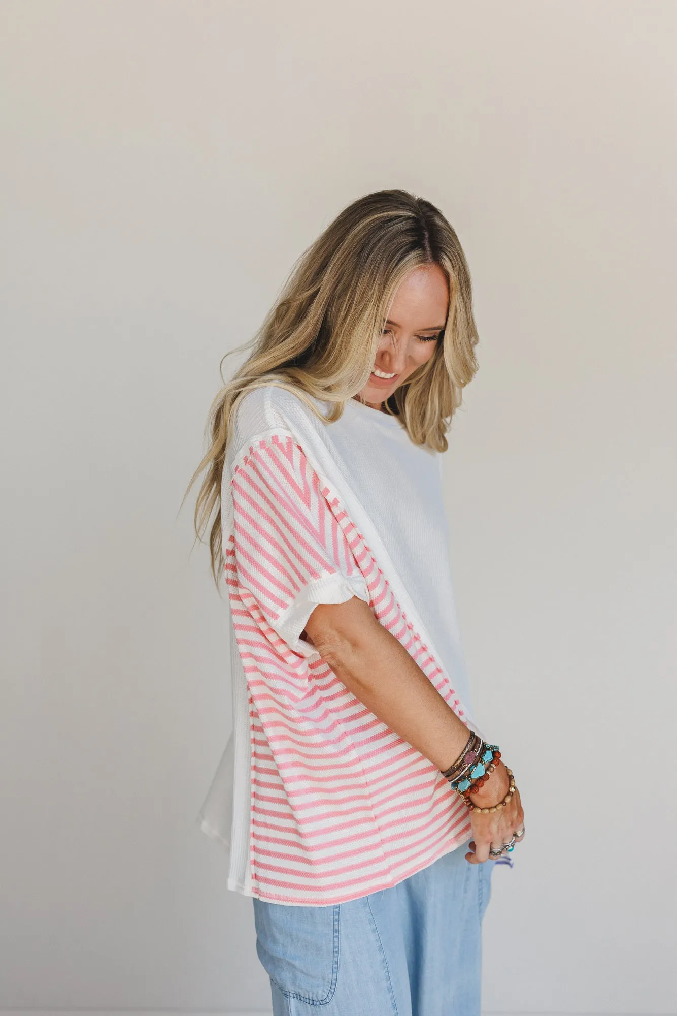 Sweet Stripes Top - Off White sold by Three Bird Nest product image thumbnail 2