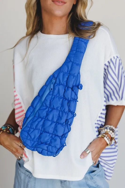 Cloud Dreamer Quilted Sling Bag - Blue sold by Three Bird Nest