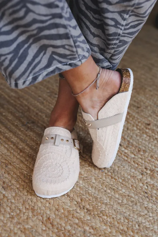 Stepping Easy Crochet Mules - Cream sold by Three Bird Nest