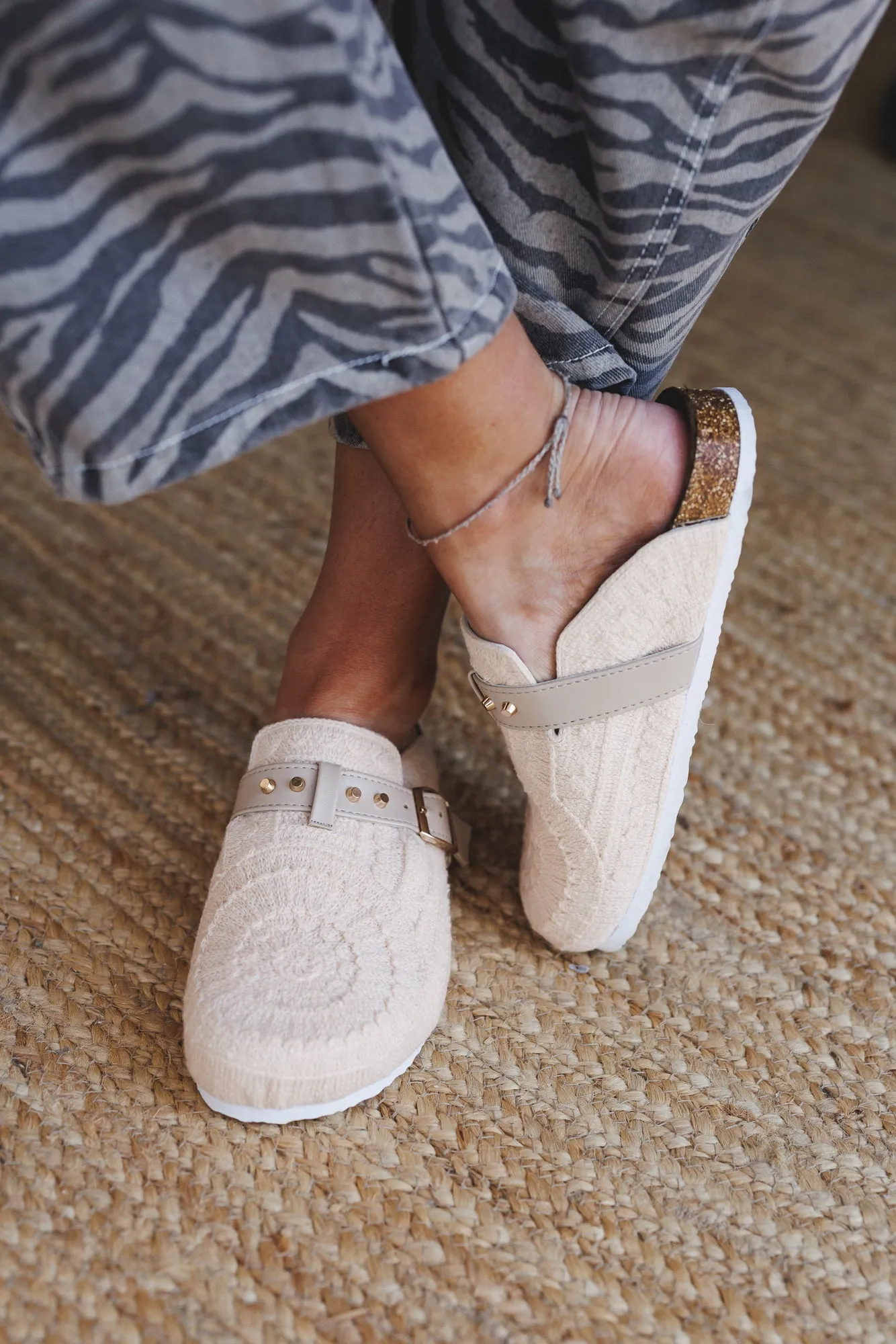 Stepping Easy Crochet Mules - Cream sold by Three Bird Nest