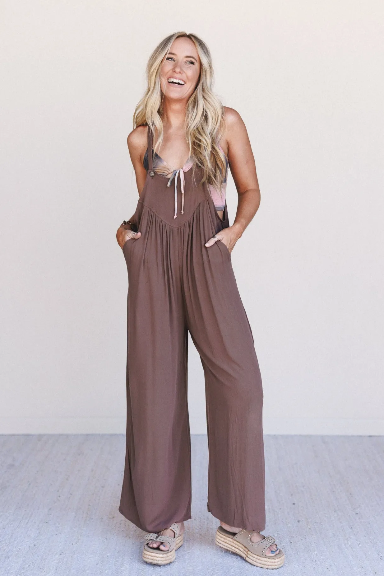 Sunset Revival Jumpsuit - Mocha sold by Three Bird Nest