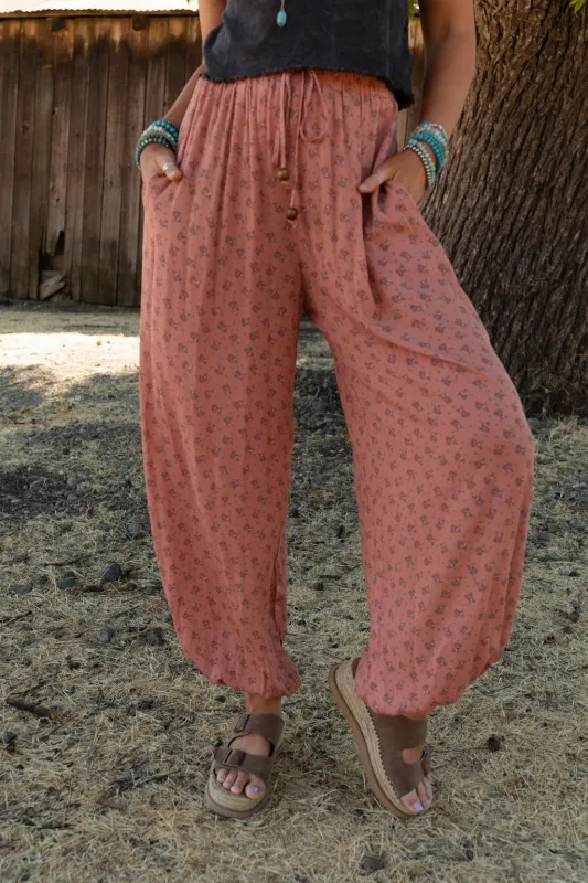 The Nest Emberlyn Wide Leg Cinched Pants - Clay sold by Three Bird Nest