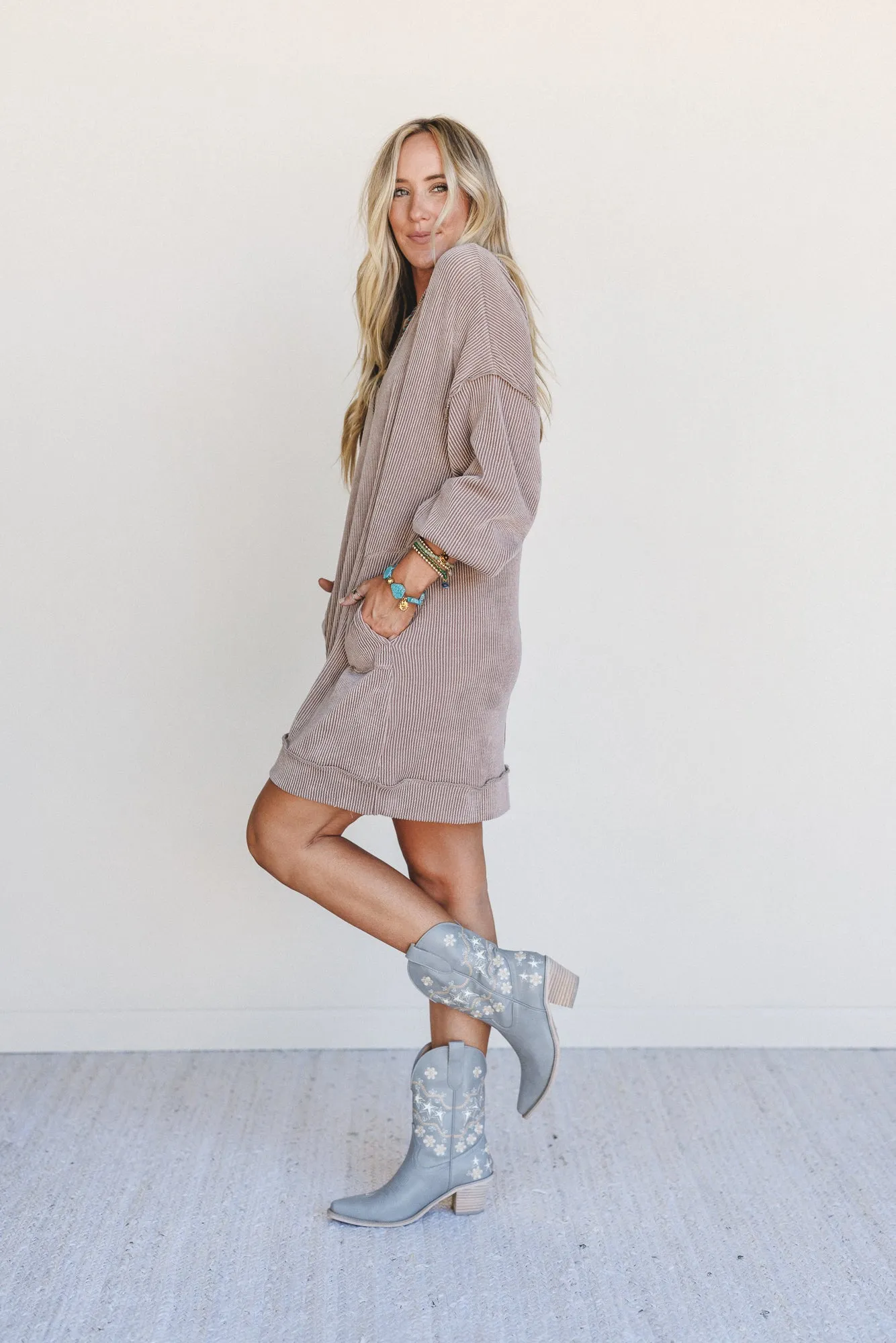 The Nest Moon Glow Long Sleeve Dress - Acorn sold by Three Bird Nest product image thumbnail 3