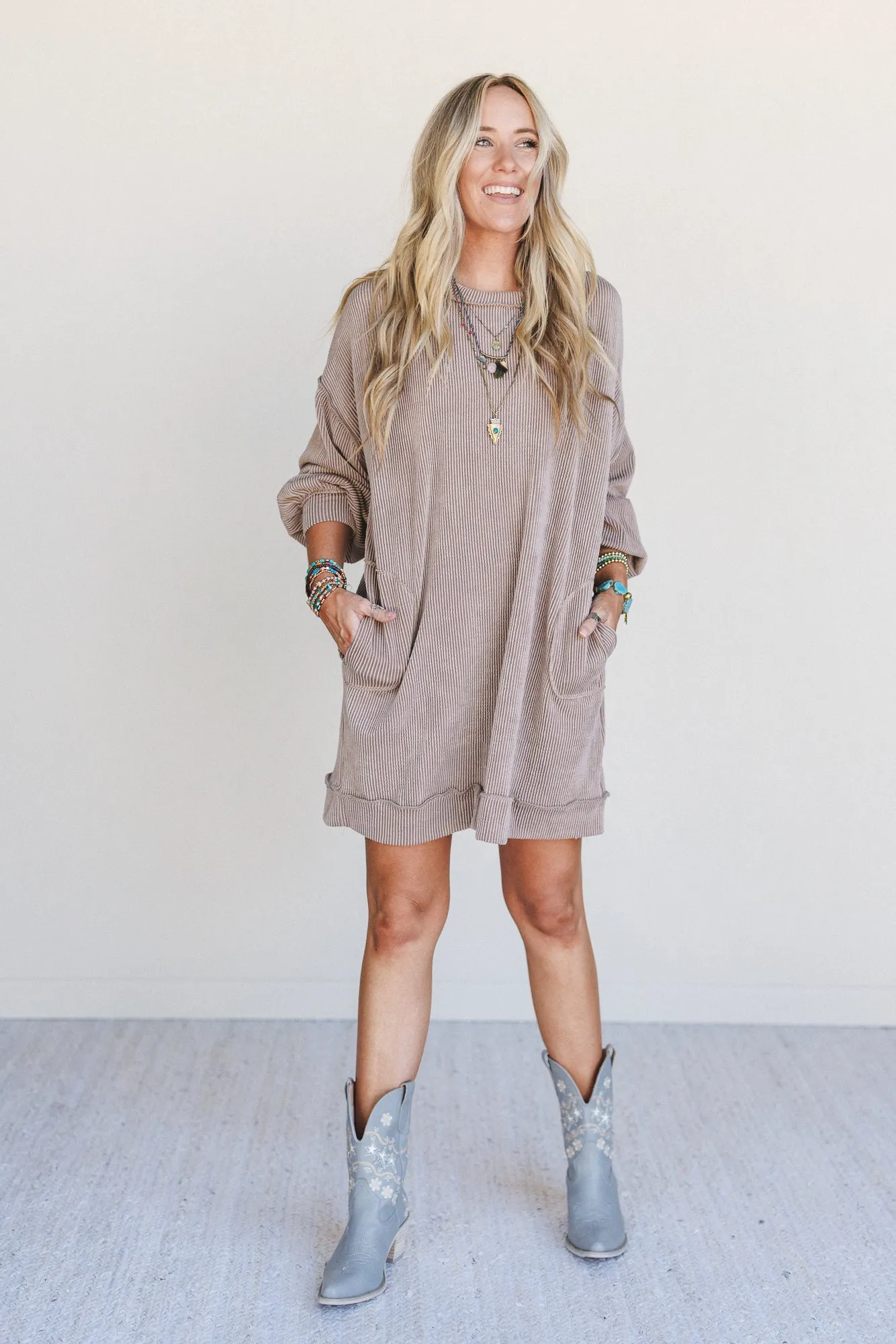 The Nest Moon Glow Long Sleeve Dress - Acorn sold by Three Bird Nest product image thumbnail 4
