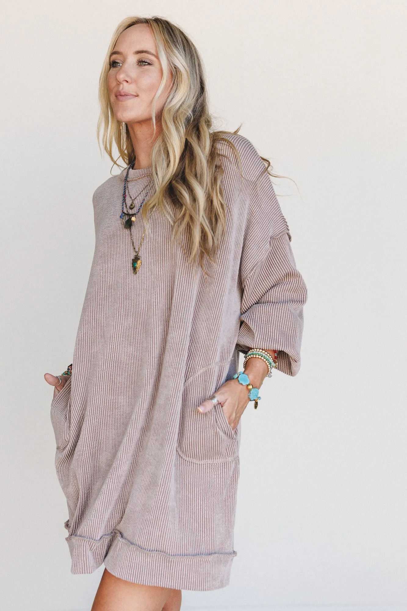The Nest Moon Glow Long Sleeve Dress - Acorn sold by Three Bird Nest product image thumbnail 5