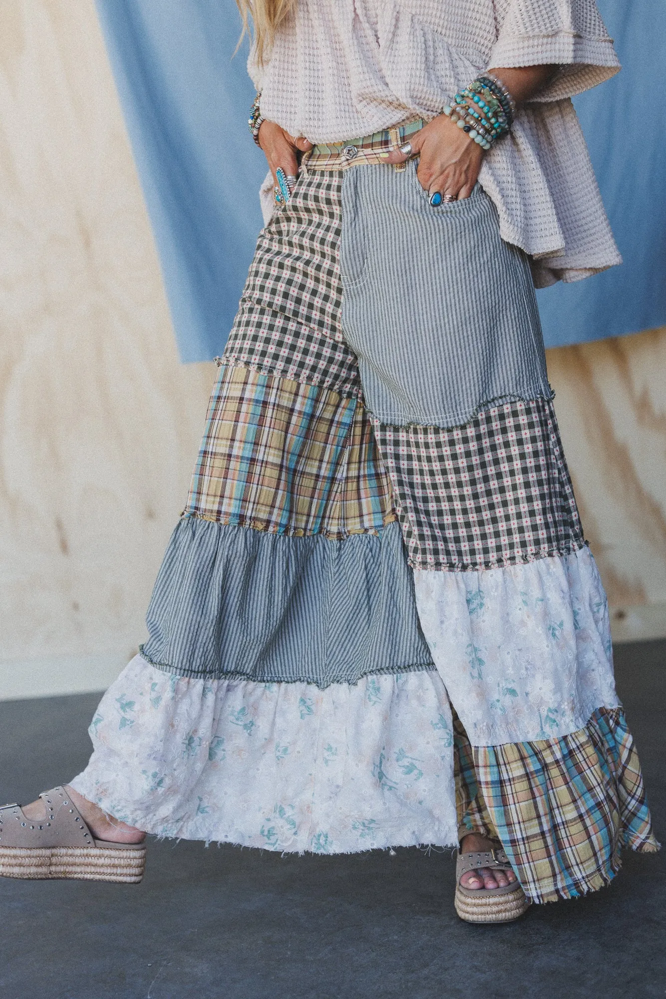 Jane Tiered Pants - Olive sold by Three Bird Nest product image thumbnail 2