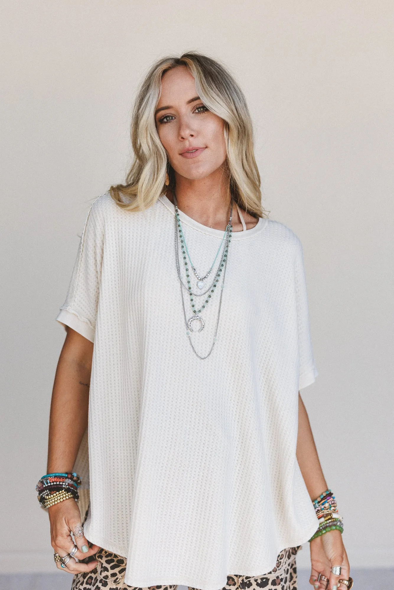 Next Stop Thermal Knit Top - Khaki sold by Three Bird Nest product image thumbnail 2