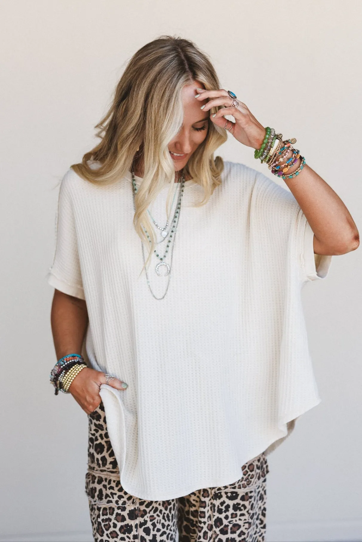 Next Stop Thermal Knit Top - Khaki sold by Three Bird Nest