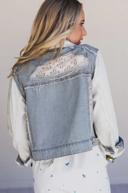 Pure Vibe Denim Jacket - Denim Multi sold by Three Bird Nest
