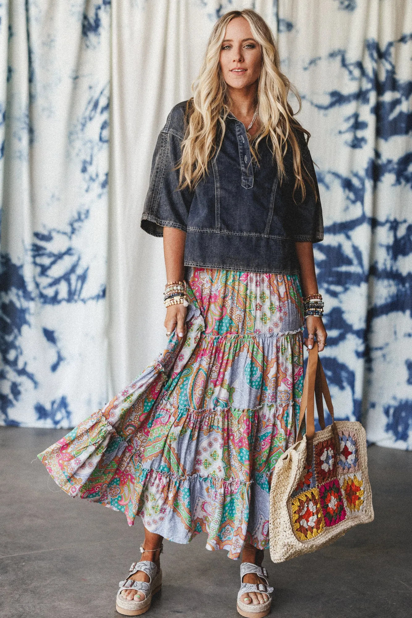 Saddle Up Style Denim Top - Gray Denim sold by Three Bird Nest product image thumbnail 4