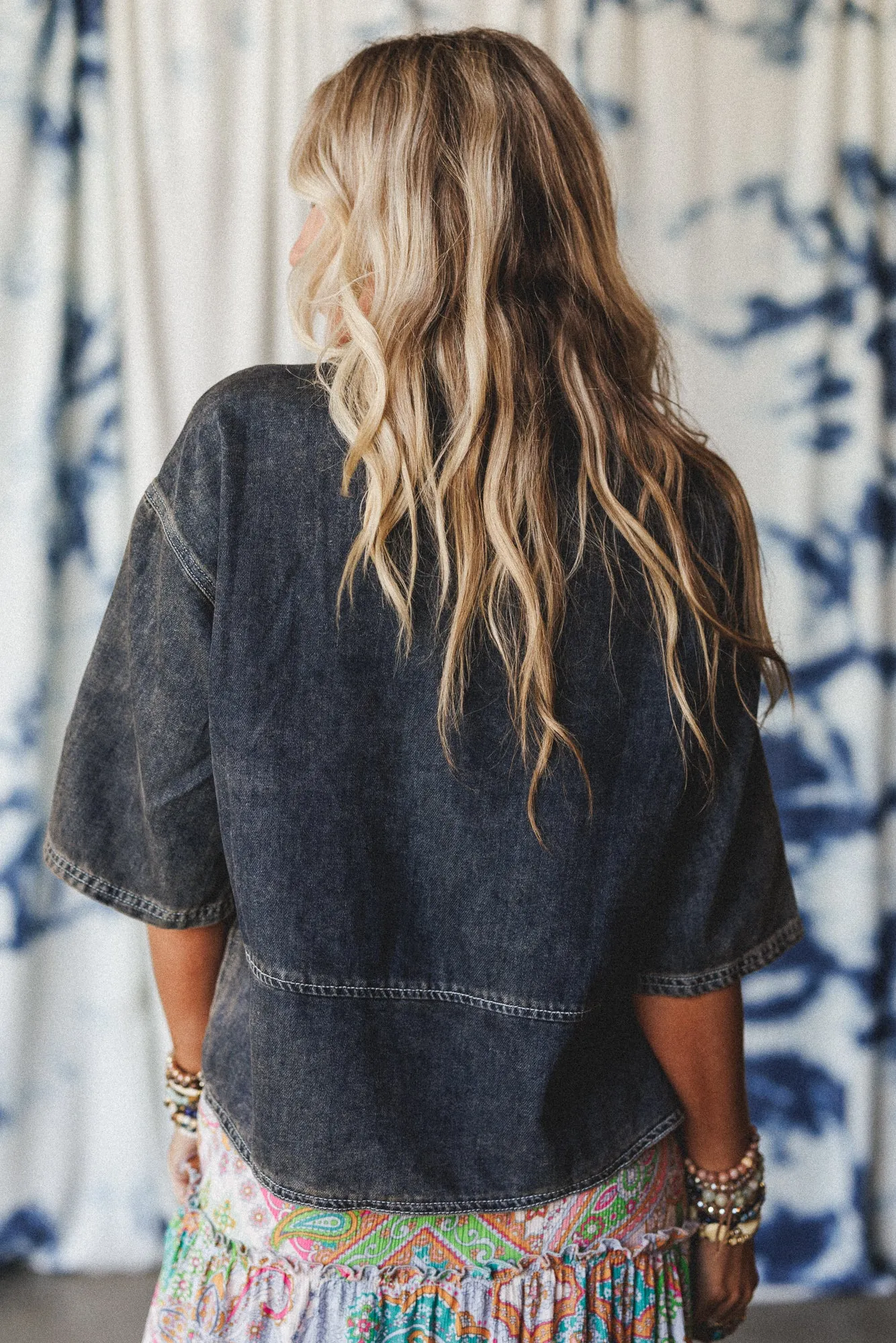 Saddle Up Style Denim Top - Gray Denim sold by Three Bird Nest product image thumbnail 3