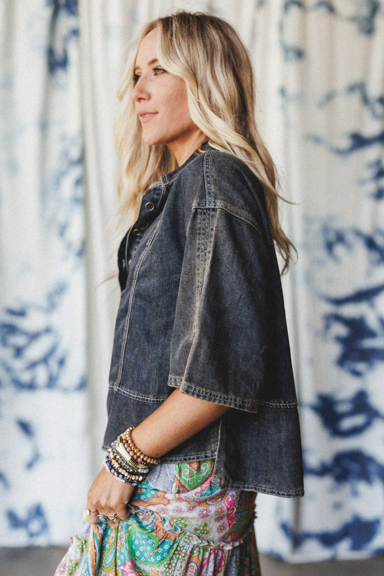 Saddle Up Style Denim Top - Gray Denim sold by Three Bird Nest product image thumbnail 2