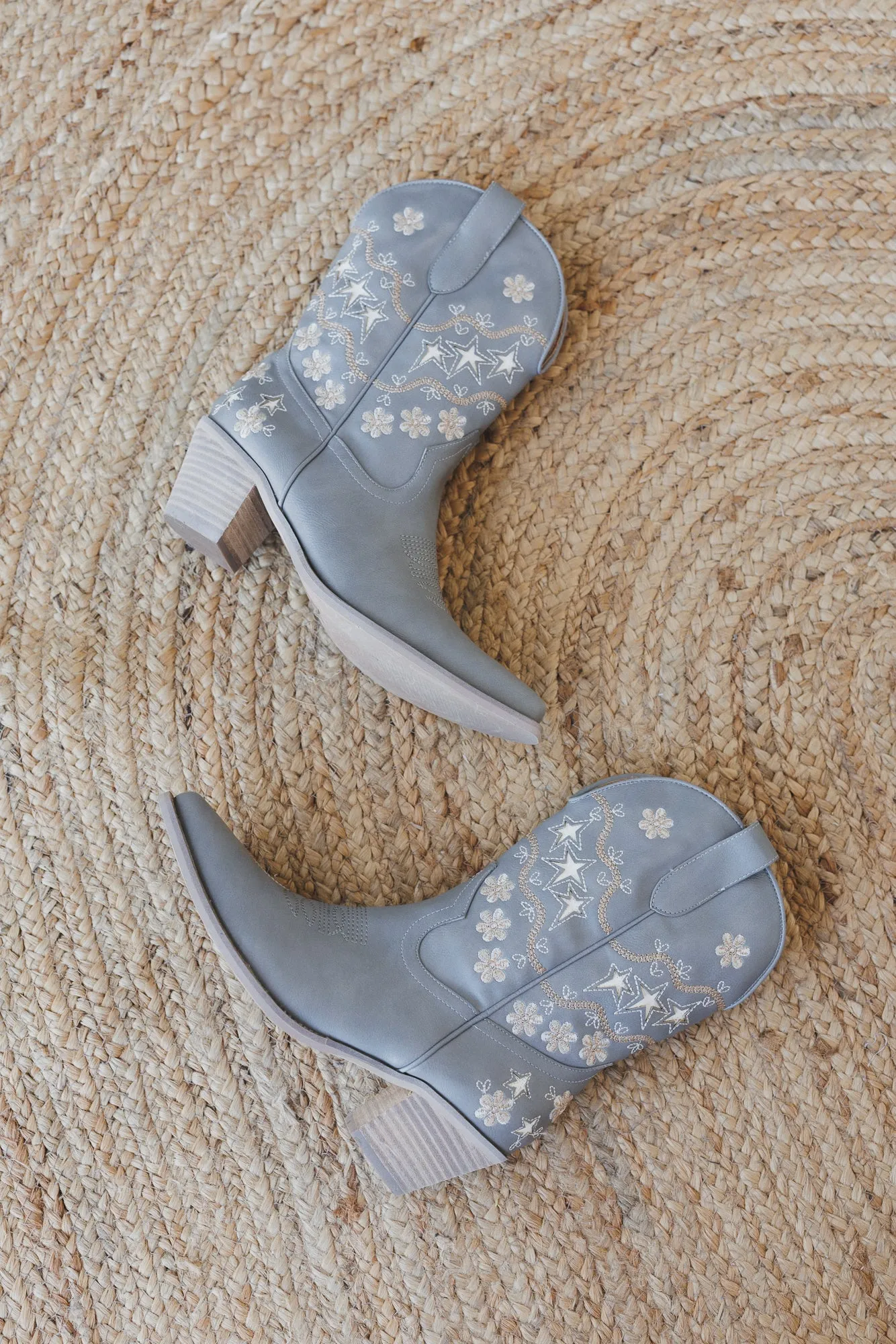 Cassy Embroidered Boots - Gray sold by Three Bird Nest product image thumbnail 3