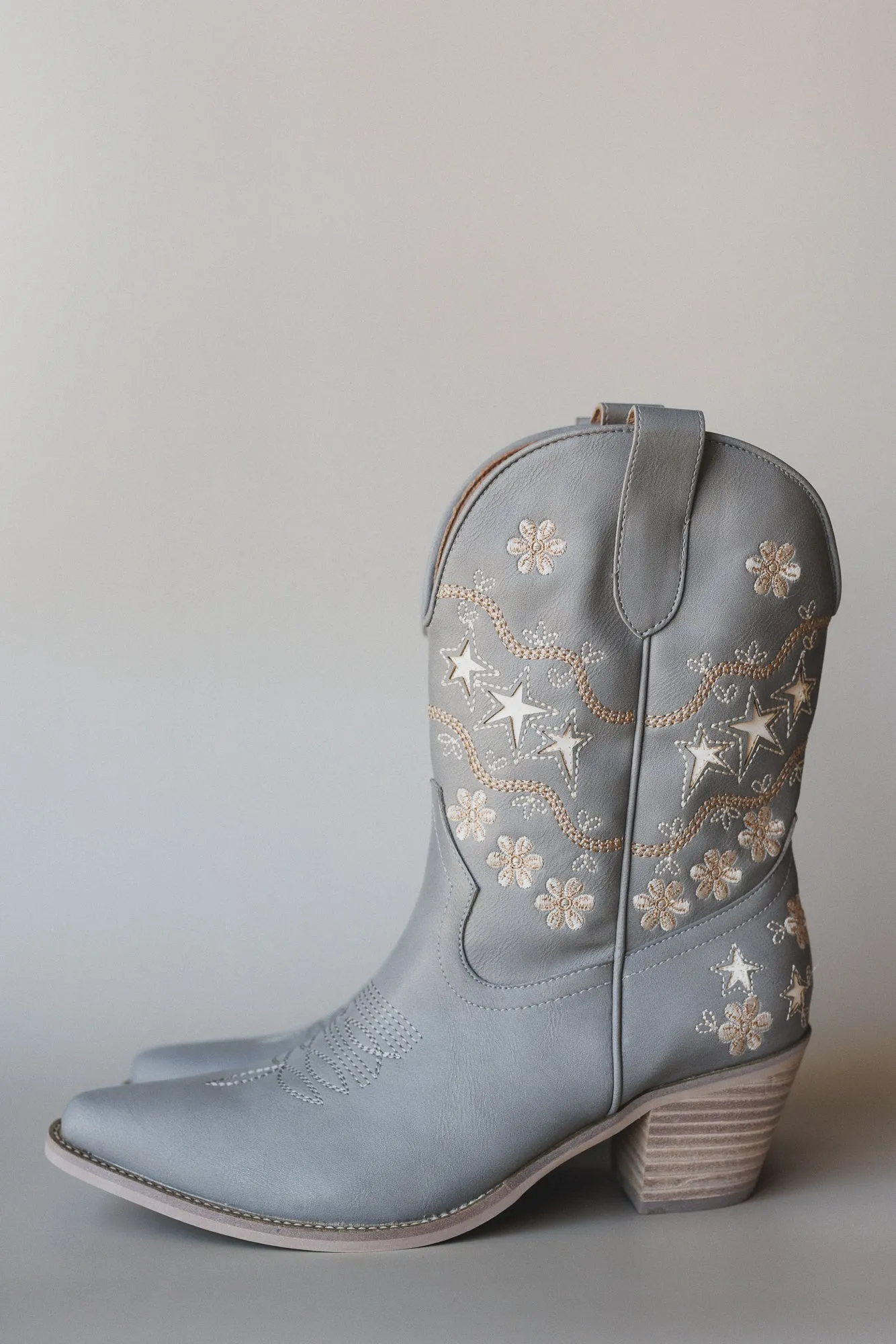 Cassy Embroidered Boots - Gray sold by Three Bird Nest product image thumbnail 2