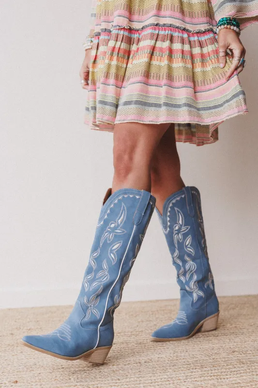 Ranch Charm Western Boots - Blue made by Mi.iM