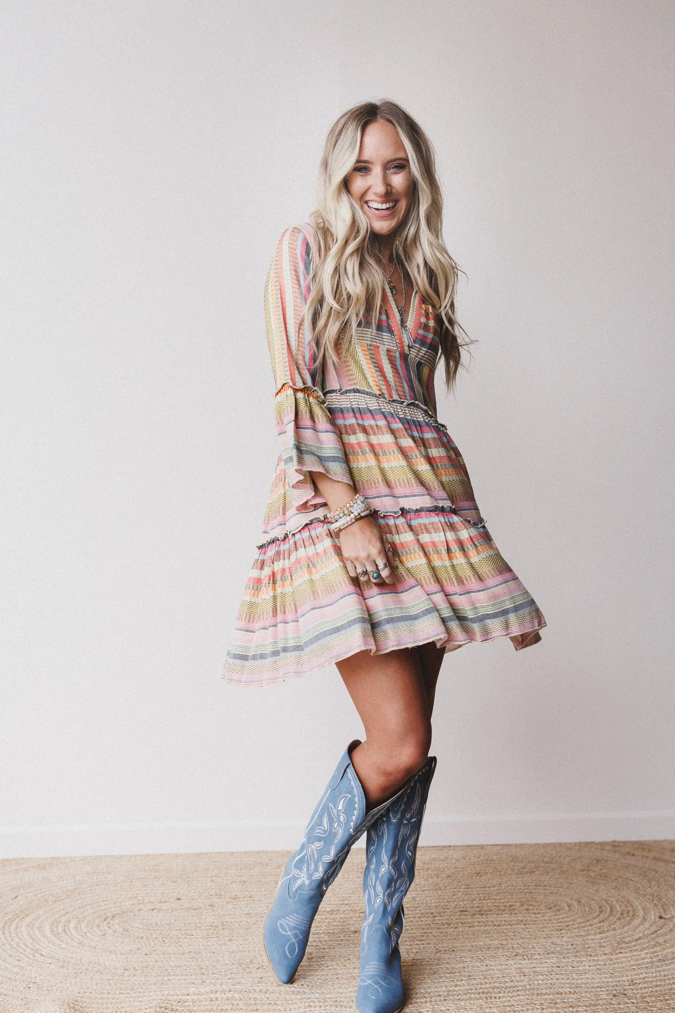 Keepsake Striped Dress - Yellow Multi sold by Three Bird Nest product image thumbnail 5