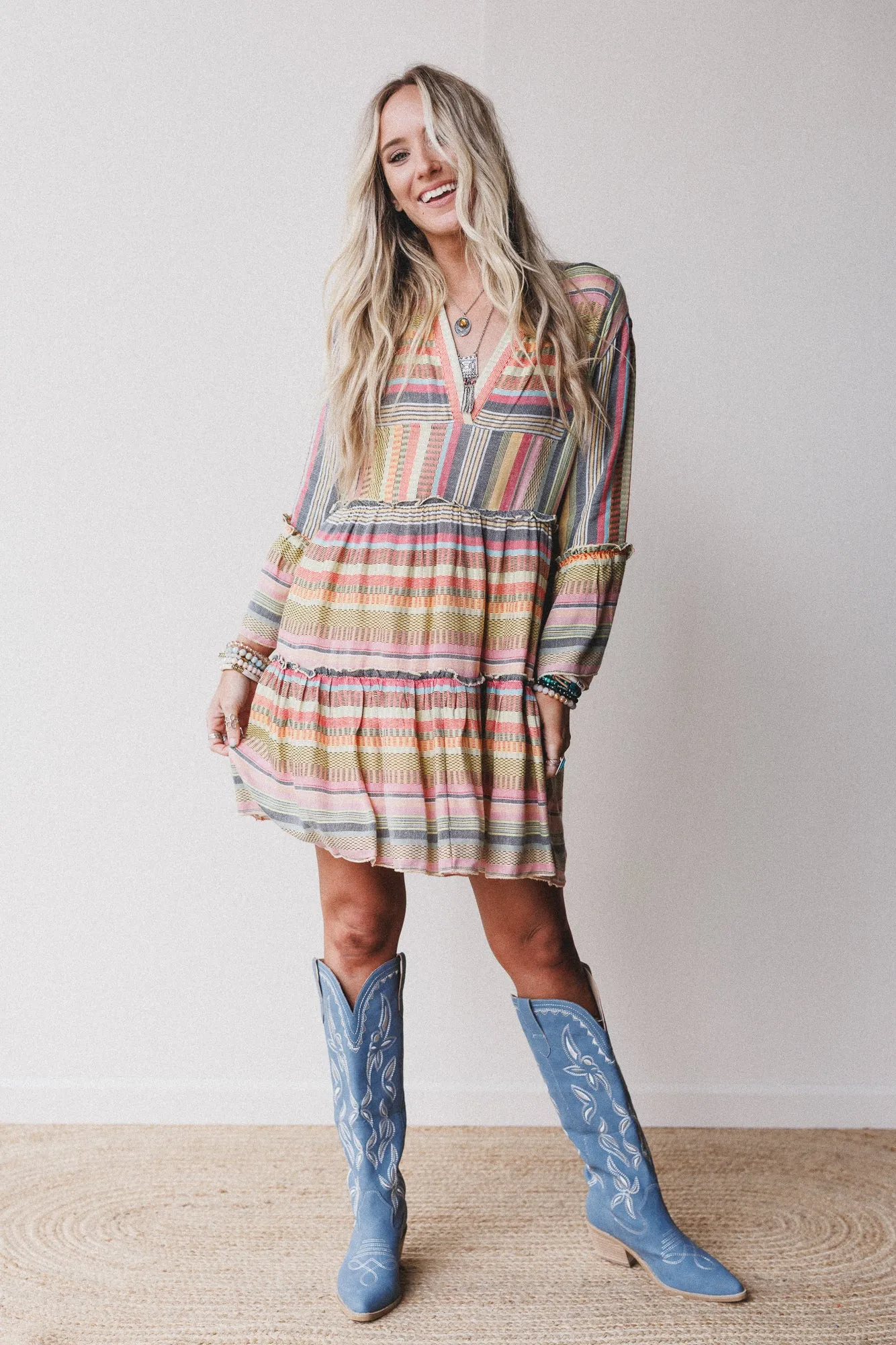 Keepsake Striped Dress - Yellow Multi sold by Three Bird Nest product image thumbnail 2