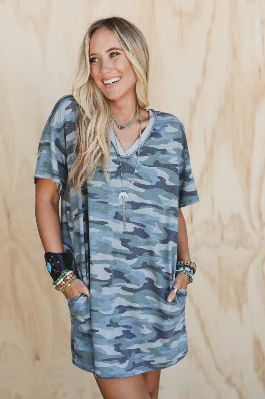 The Nest Hidden Gem Dress - Olive Charcoal sold by Three Bird Nest