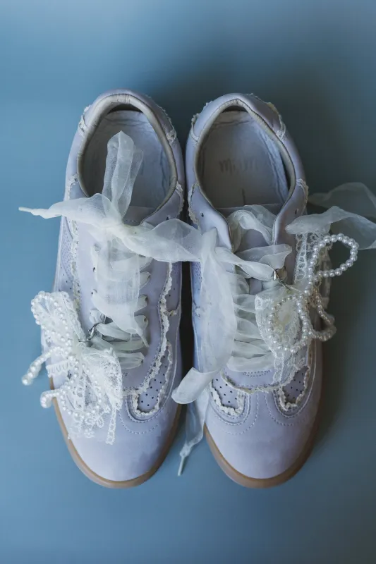 Make It Yours Bow Embroidered Sneakers - Purple made by Mi.iM