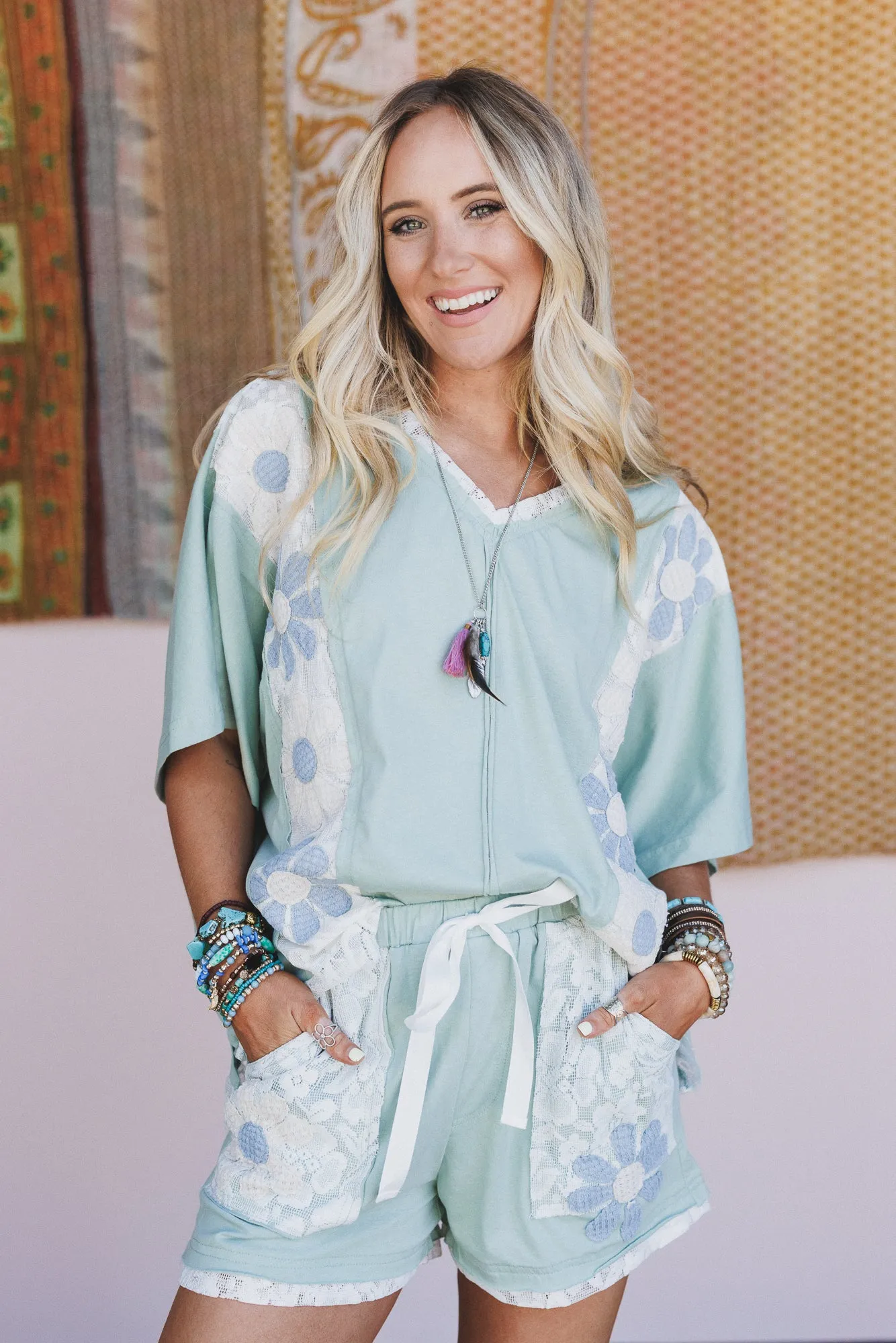 Sienna Fields Drawstring Shorts - Sage sold by Three Bird Nest product image thumbnail 4